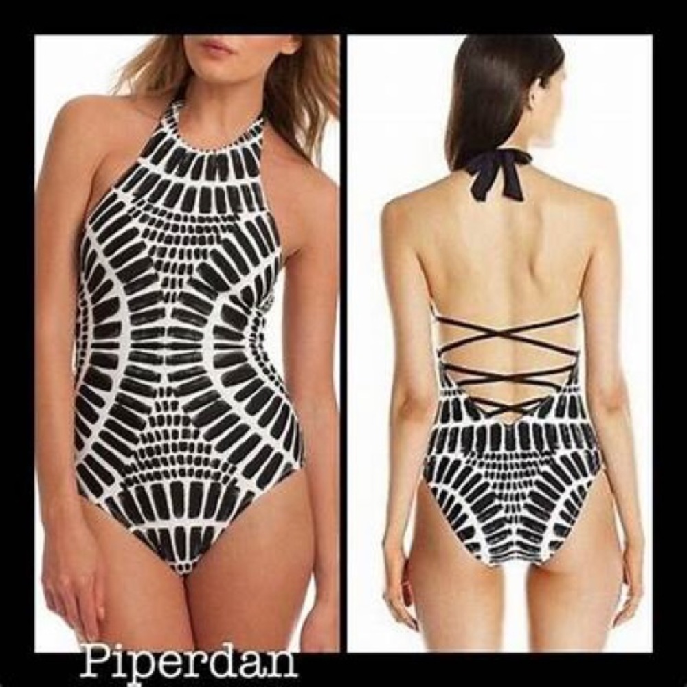 GUC Trina Turk Black and White Swimsuit size 12